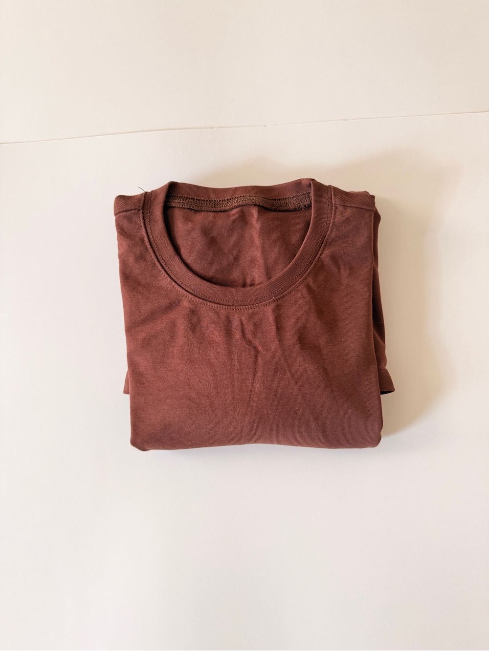 Men's Long Sleeve Crew Neck Shirt in Rich Brown